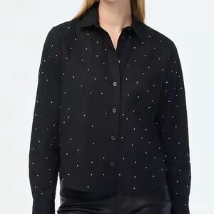 J Crew Modern Button Up Shirt with Rhinestones